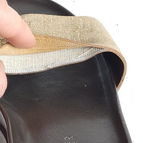 Donald J. Pliner Women’s Fiji US 7,5M Bronze Metallic Leather Wedge Sandals - Picture 15 of 16